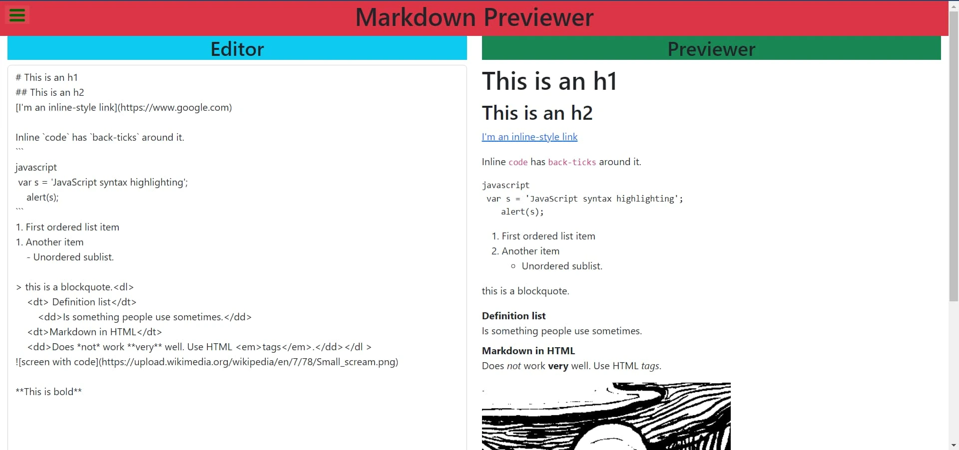 Markdown Previewer